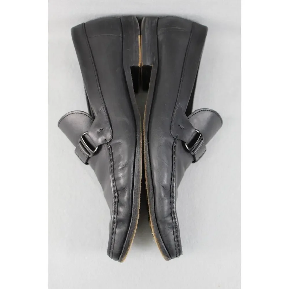 Salvatore Ferragamo All Black Leather Bit Loafers Shoes Men's 13 Dress